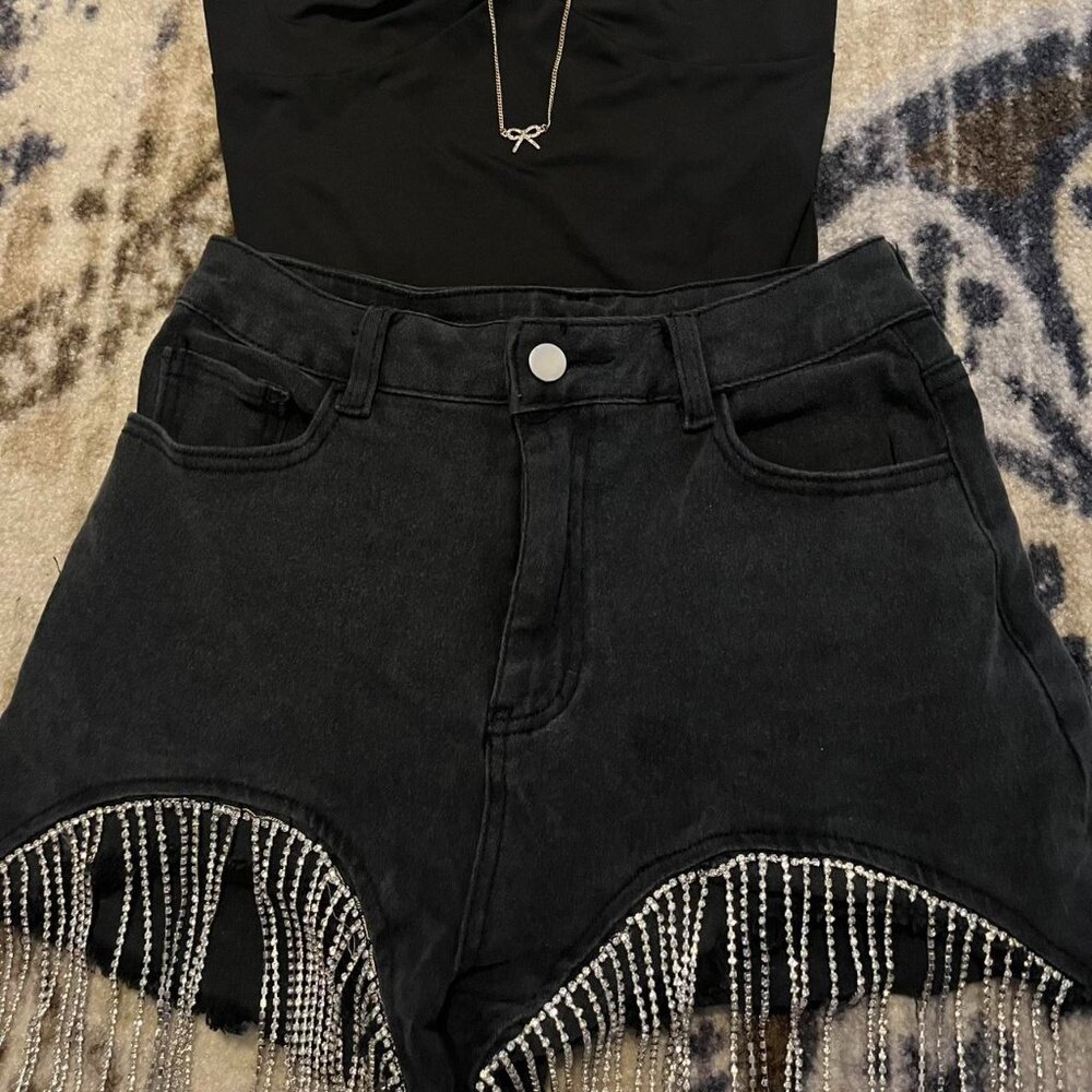 BEDAZZLED High Rise Jean Shorts